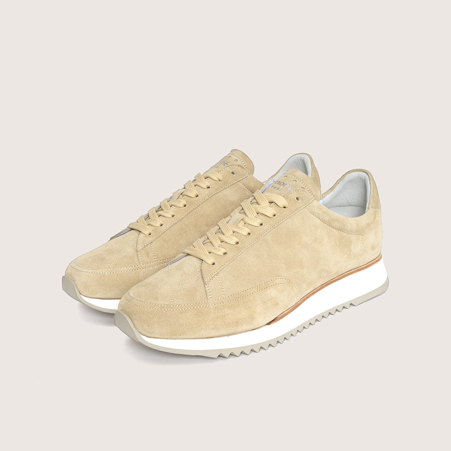 Timothee paris sneaker Cabourg Gold beige suede quarter photo