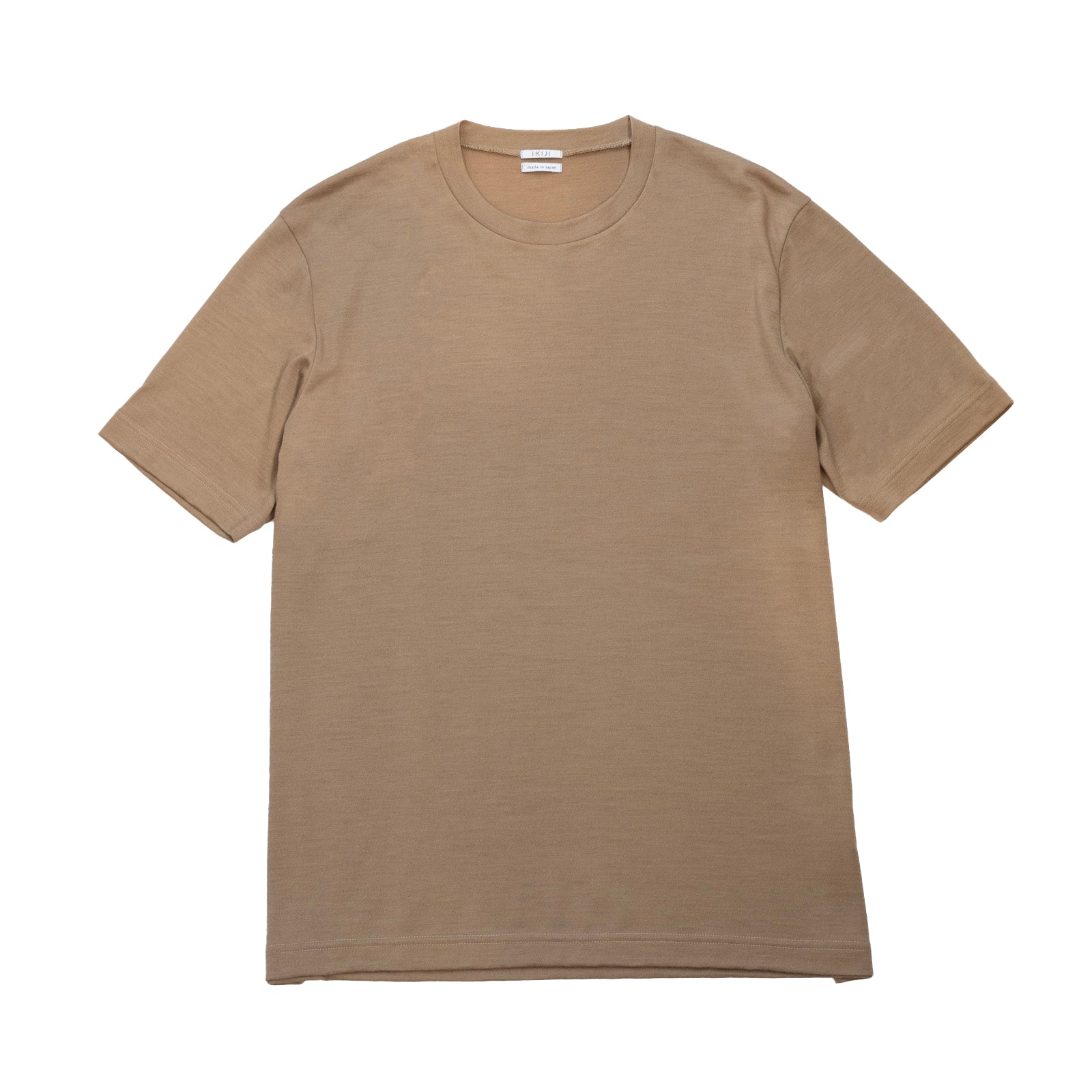 Japanese craftsmanship brand Ikiji Navy wool tee T-shirt Beige