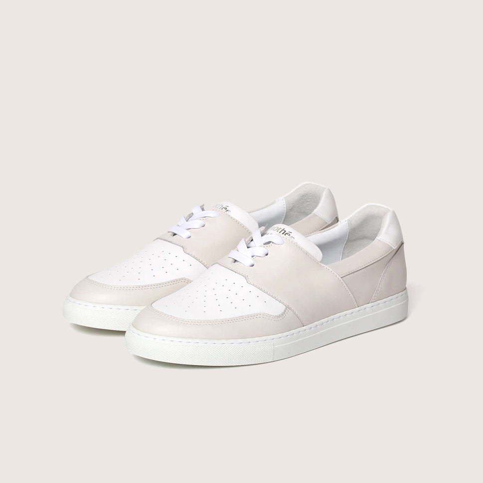 Handcrafted sneaker PYLA vanilla white womens size by French brand Timothée Paris quarter photo