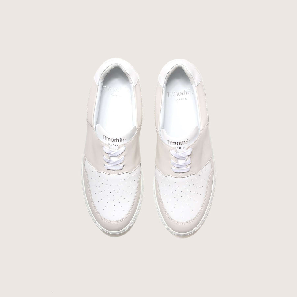 Handcrafted sneaker PYLA vanilla white womens size by French brand Timothée Paris top photo